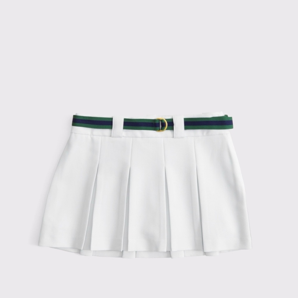 Abercrombie x Danzy Vol 28 White Pleated Belted Skort